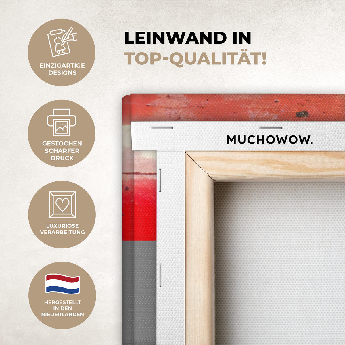 LEINWANDBILD Straßenkunst - Liebe - Graffiti - Kunst - Banksy 80x120 cm - Orange, Textil (80/120cm) - MuchoWow