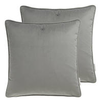 ZIERKISSENHÜLLE VELVET SIGNATURE - Grau, Textil (45/45cm) - Tom Tailor