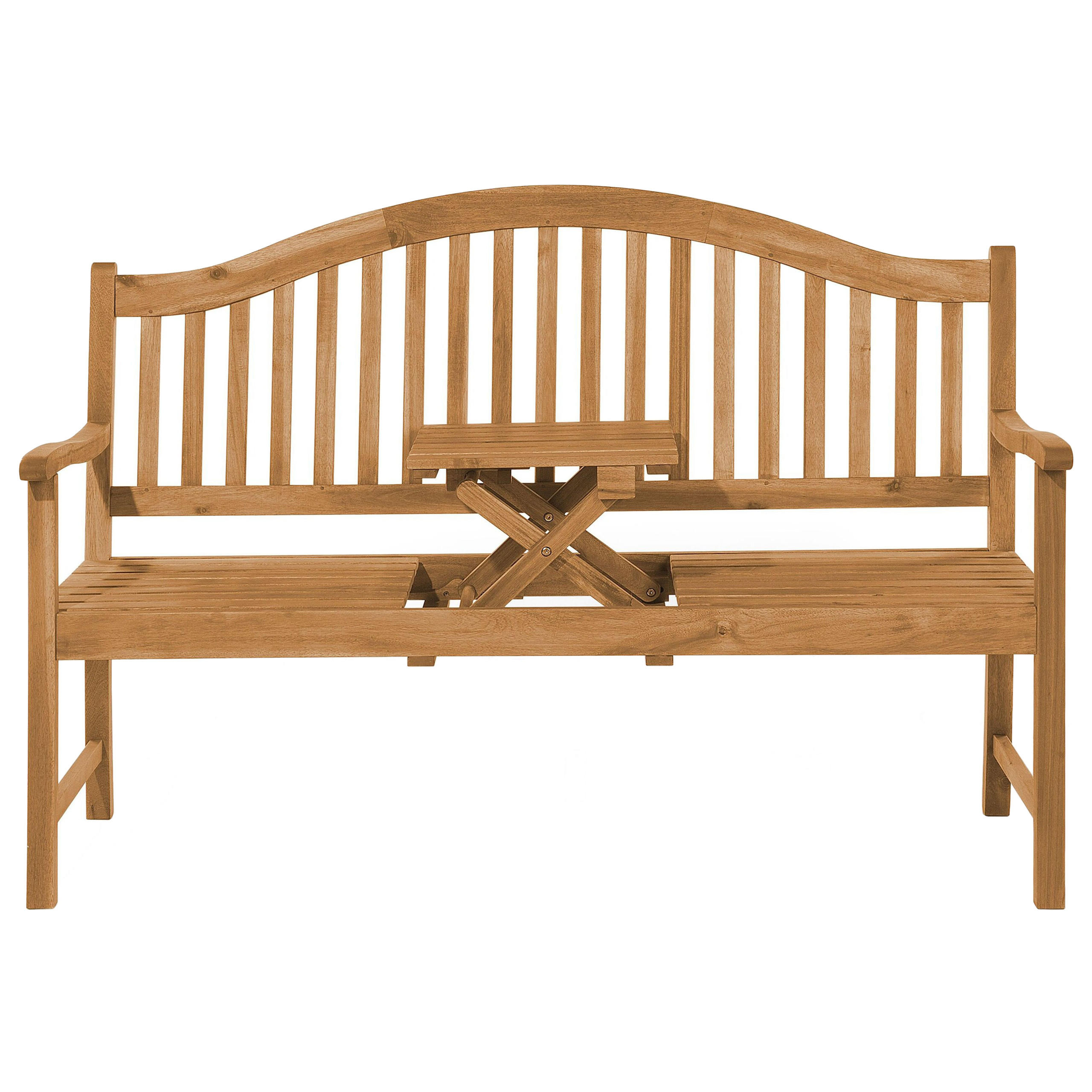 VRTNA KLUPA bagremovo drvo svijetlosmeđi aufklappbarer Abstelltisch 150 cm Hilo - svijetlo smeđa, drvo (150/102/54cm) - Beliani