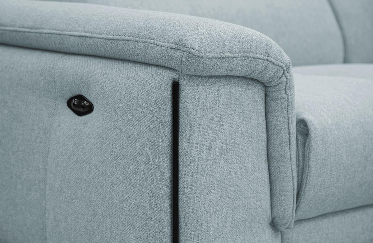 RELAXSOFA MATERA 3-Sitzer mit 2 Relaxfunktionen, mint - Schwarz/Mintgrün, Holzwerkstoff/Textil (212/82/103cm) - Courtois Laville