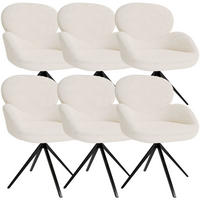 DREHSTUHL Albano Bouclé Creme (6er-Set) - Creme, Textil (59/90/65cm) - Juskys