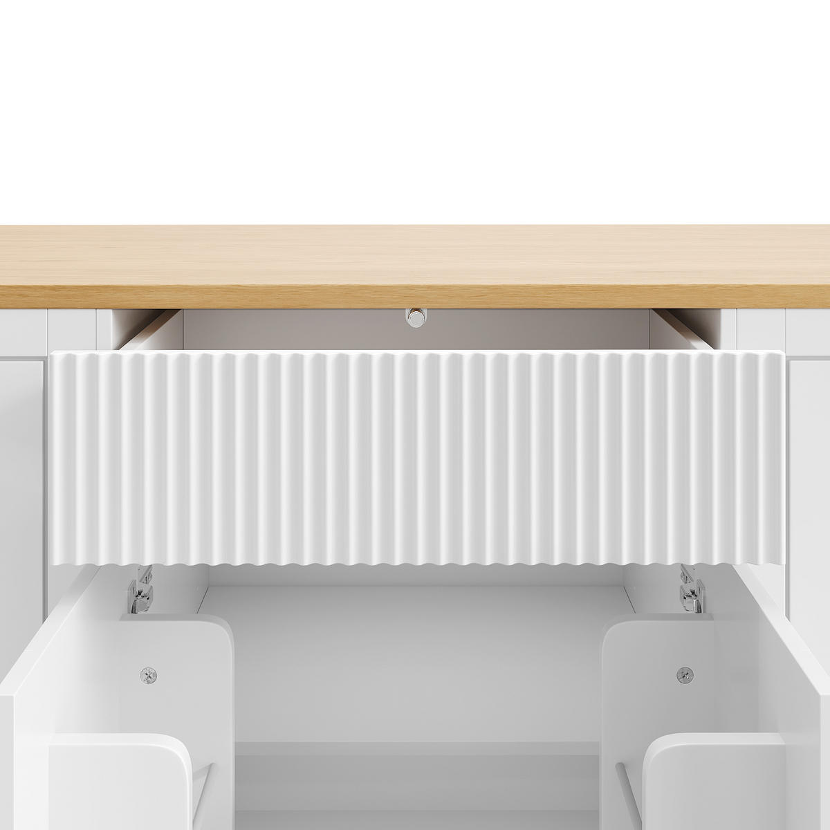KÜCHENINSEL Weiß 120/50/92 cm - Weiß, Holzwerkstoff (120/92/50cm) - PANGIVO