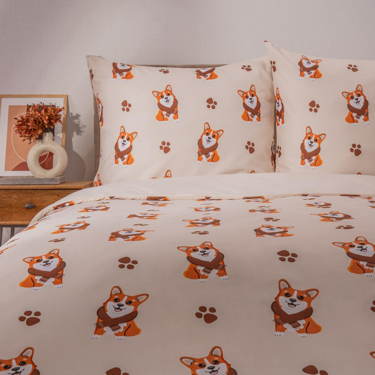 BETTWÄSCHE Corgi Mikrofaser 160/200 cm - Multicolor, Textil (160/200cm) - Homla