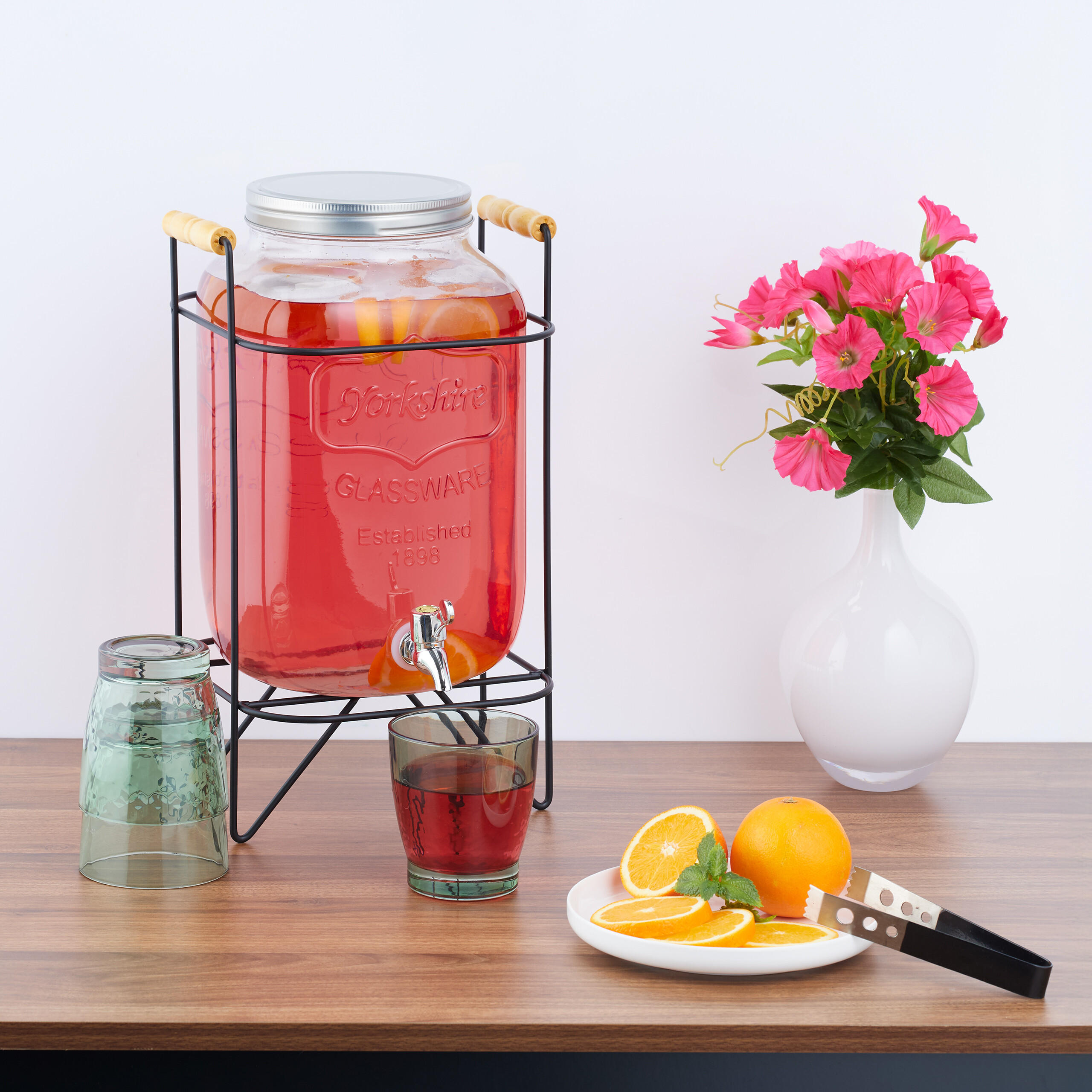 GETRÄNKESPENDER - Transparent, Glas/Kunststoff (8L) - Relaxdays