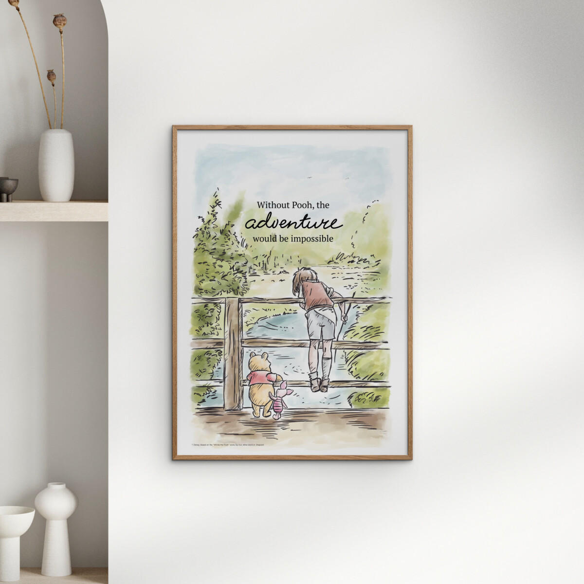 POSTER mit Rahmen Disney - Winnie the Pooh Makes It Possible - Eichefarben/Multicolor, Holz/Papier (30/40cm) - Poster&Frame