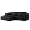 ECKSOFA mit XL-Longchair - Schwarz, Leder/Kunststoff (260/171cm) - home24