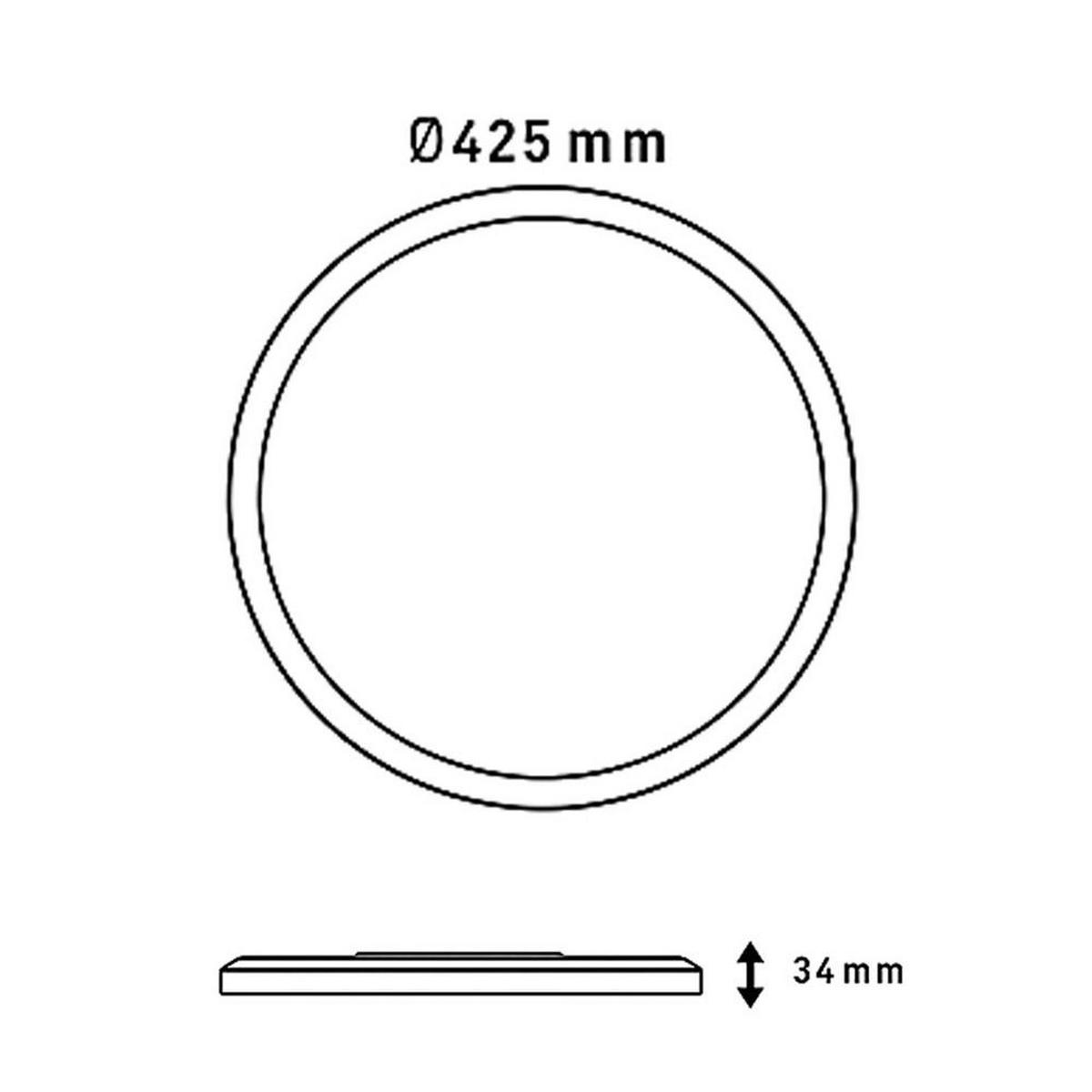 LED DECKENLEUCHTE Backlight Schwarz - Schwarz, Kunststoff (42.5/42.5/3.4cm) - Briloner