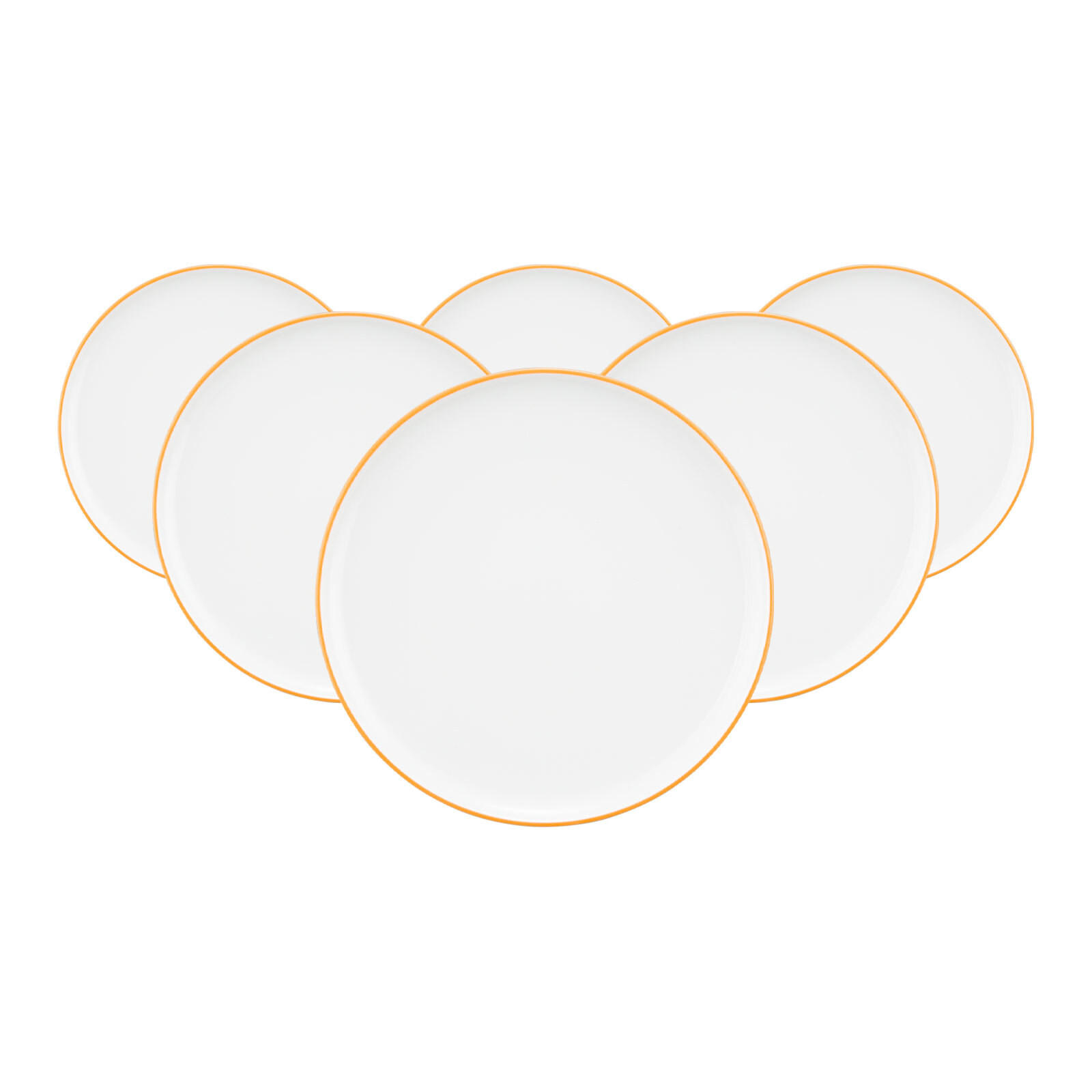 FRÜHSTÜCKSTELLER Sento Home Pure Lines Mango Orange ø 21,4 cm 6er Set - Orange, Keramik (21.4cm) - Seltmann Weiden