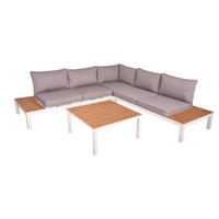 GARTENLOUNGESET Alvar 4-teilig Gartenmöbel - Grau, Kunststoff - DELUKE