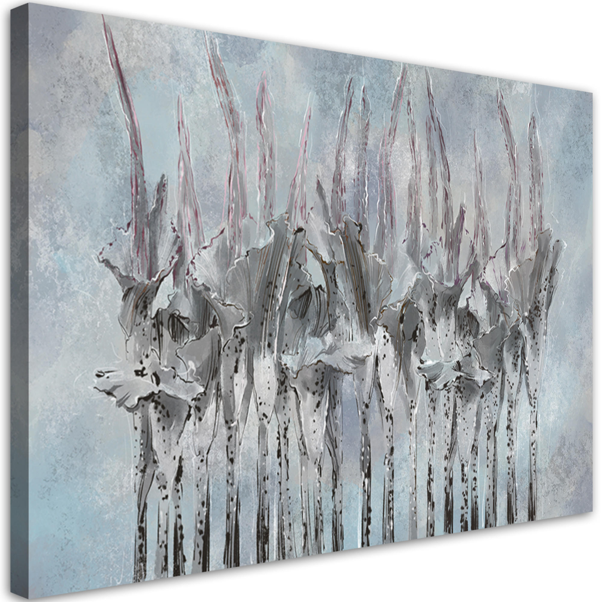 WANDBILD pflanzen blumen simnitło - Silberfarben, Textil (60/40cm) - Feeby