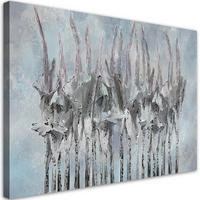 WANDBILD pflanzen blumen simnitło - Silberfarben, Textil (60/40cm) - Feeby