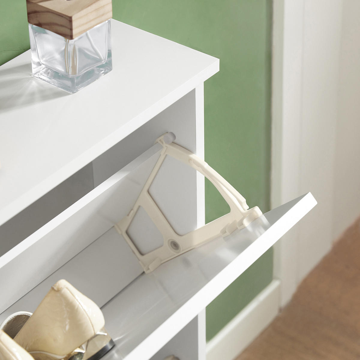 SCHUHSCHRANK Weiß - Weiß, Holzwerkstoff (76/78/18cm) - SoBuy