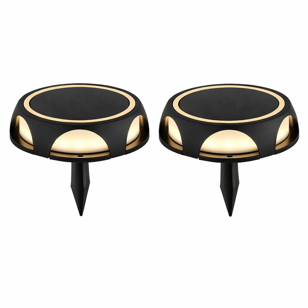 2X LED AUSSENLEUCHTE Kunststoff Schwarz - Schwarz, Metall (14/14/3.6cm) - Globo Lighting