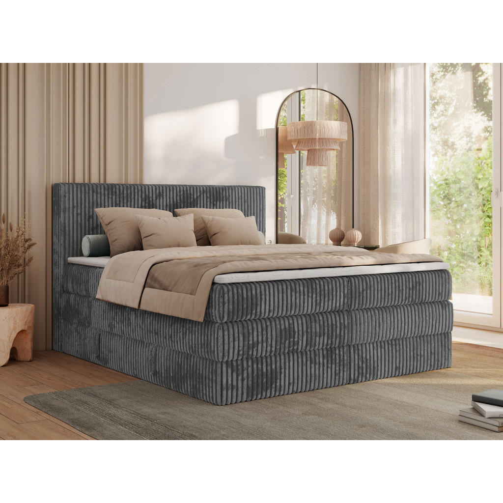 Thumbnail - MKS Boxspringbett, Grau, Textil, H4, 7-Zonen, Rechteckig, 200x200 cm, Oeko-Tex®, Schlafzimmer, Betten, Boxspringbetten