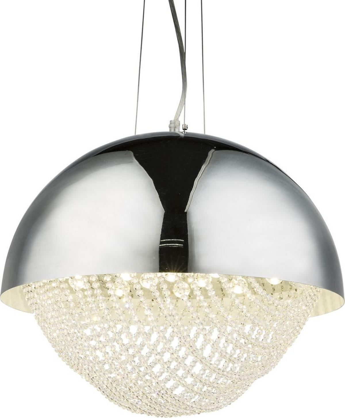 LED HÄNGELEUCHTE Kristalloptik Silber Chrom - Silberfarben, Metall (40/40/120cm) - Globo Lighting