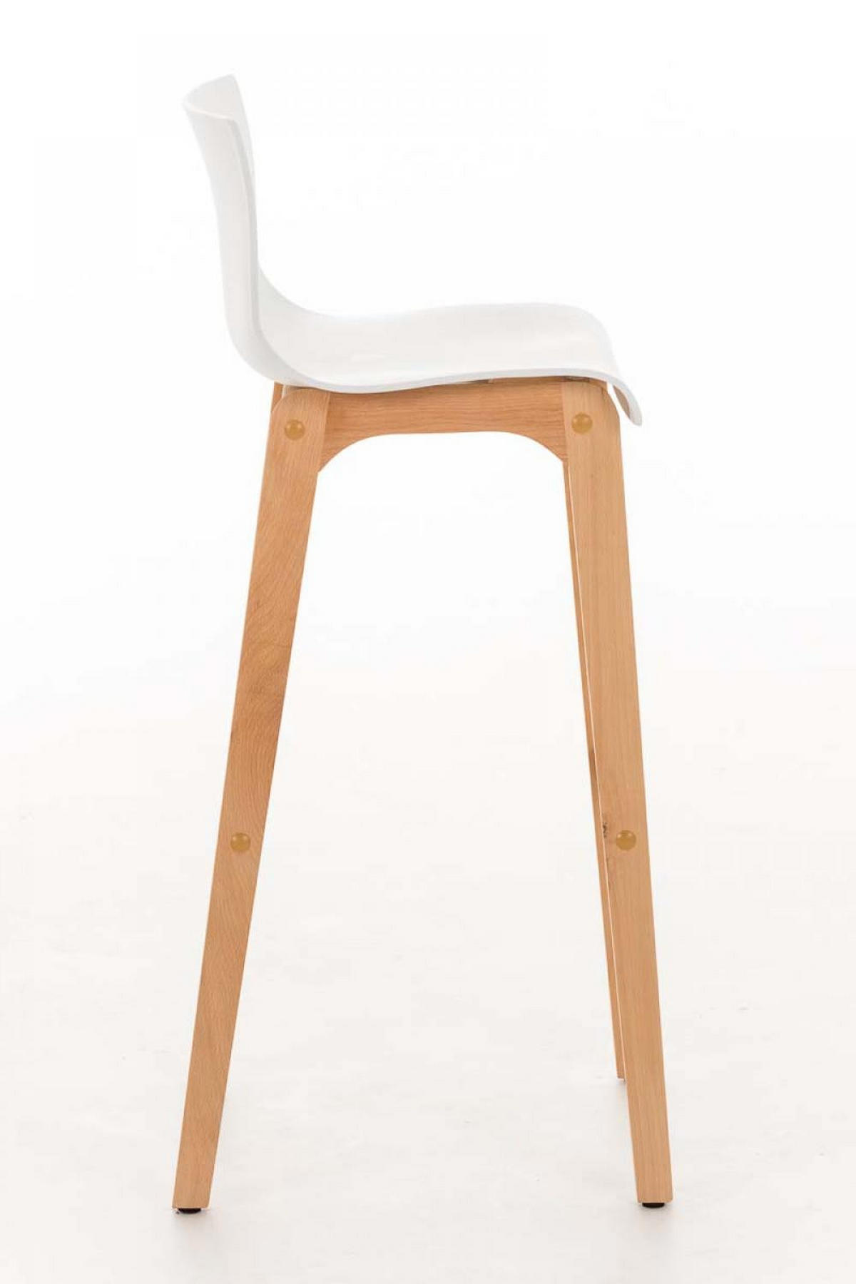 BARHOCKER Holz weiß - Eukalyptusholzfarben/Weiß, Holz (41/101/46cm) - CLP