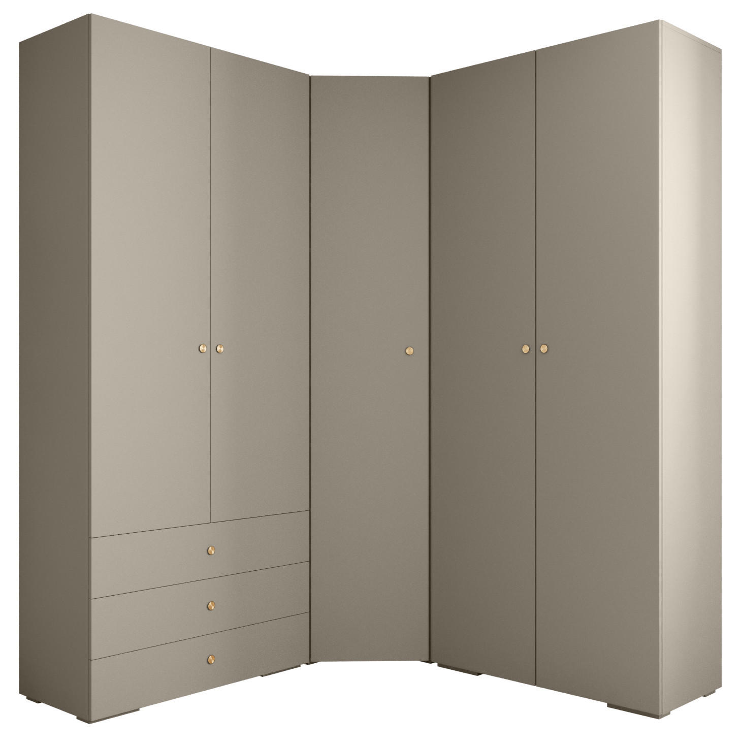 GARDEROBEN-SET 236,7/181,7/47 - Kaschmir/Goldfarben, Holz/Kunststoff (181.7/236.7/47cm) - Abiks Möbel