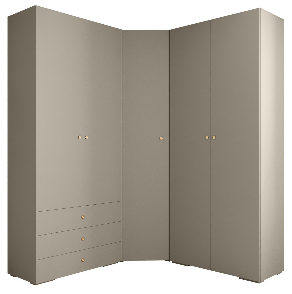 GARDEROBEN-SET 236,7/181,7/47 - Kaschmir/Goldfarben, Holz/Kunststoff (181.7/236.7/47cm) - Abiks Möbel