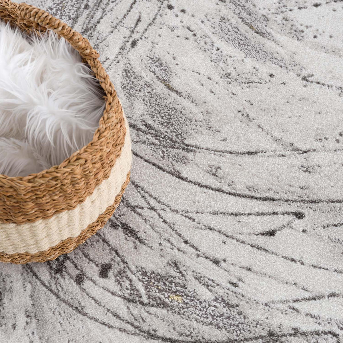 KURZFLOR-TEPPICH Chic 199 Grau/ Golden 80x300 cm - Grau, Textil (80/300cm) - carpet city