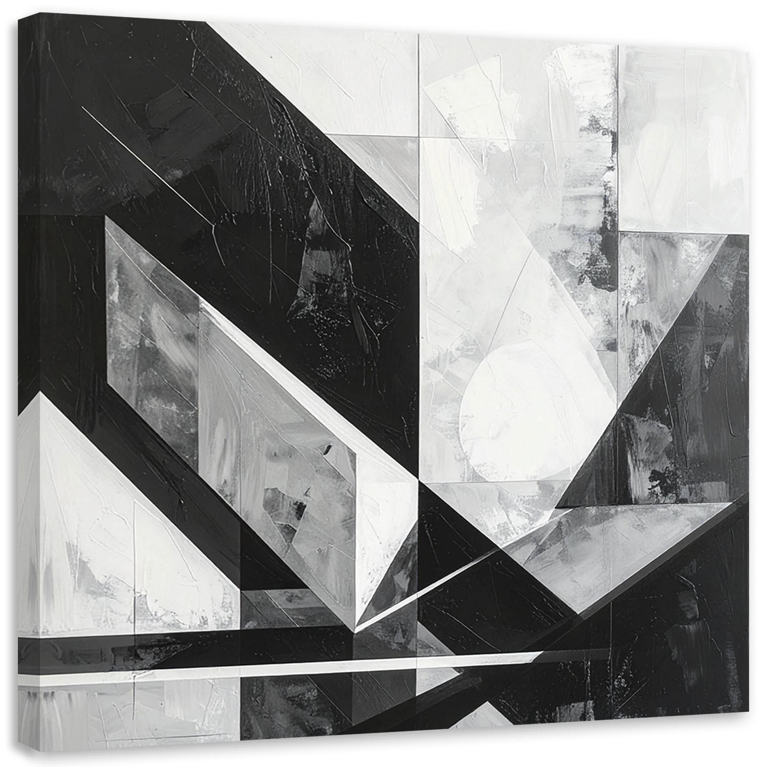 LEINWANDBILD 3D und geometrisch 60x60cm - Schwarz, Textil (60/60cm) - Feeby