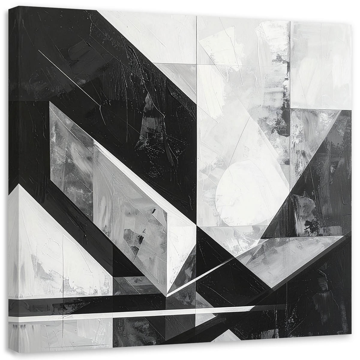 LEINWANDBILD 3D und geometrisch 60x60cm - Schwarz, Textil (60/60cm) - Feeby