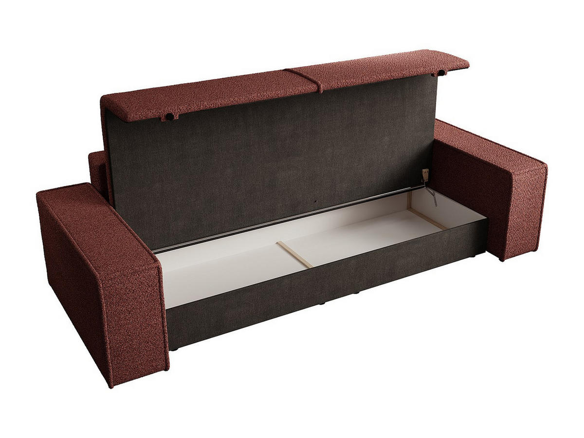 SCHLAFSOFA - 4 Personen - Stoff - Bordeaux - - Bordeaux, Textil (257/85/102cm) - Vente-Unique