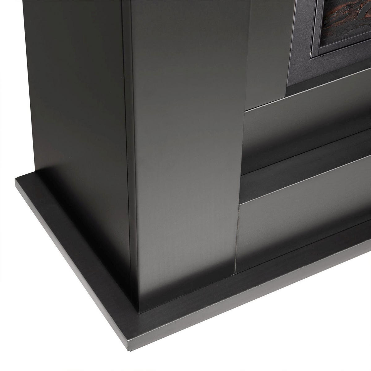 ELEKTROKAMIN 2000W rechteckig schwarz mit Flammeneffekt - Schwarz, Holz (100/82/28cm) - Juskys