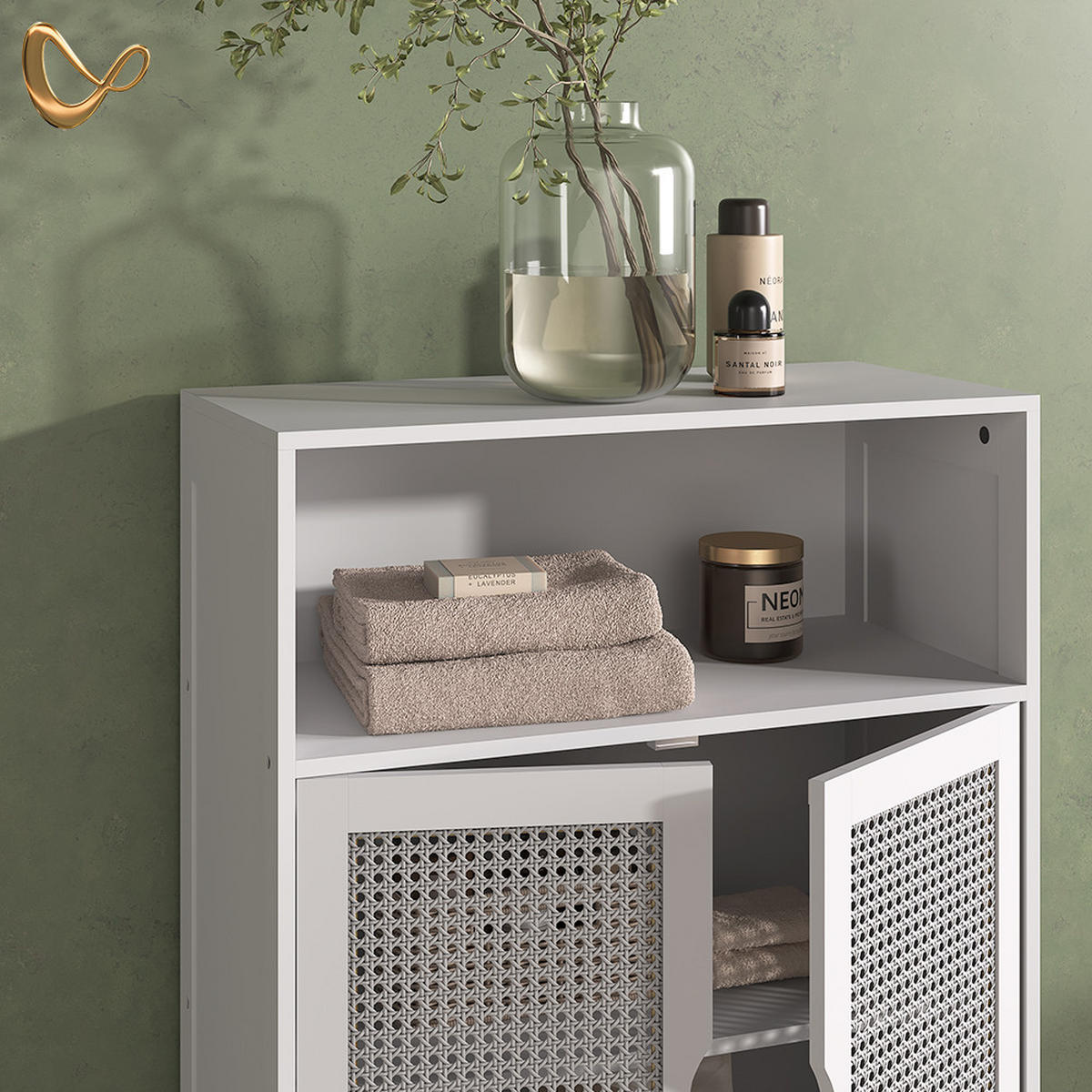 MIDI OMARICA Mincio, Bela, 60 x 80 cm z 2 vrati - bela, leseni material (60/80/29cm) - Livinity®