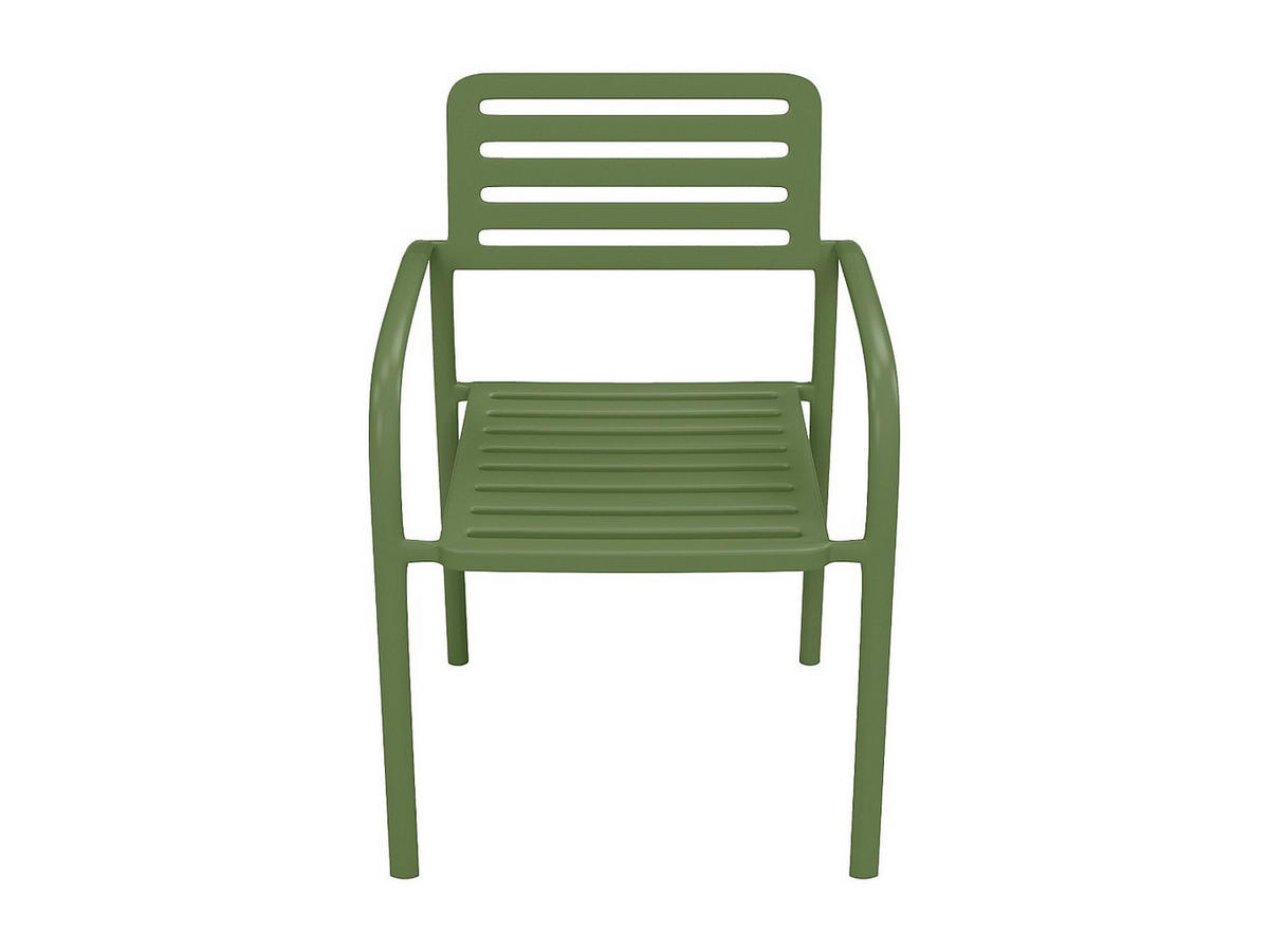 2ER-SET Gartensessel stapelbar aus Metall – Grün – NILY von MYLIA - Grün, Metall - Vente-Unique