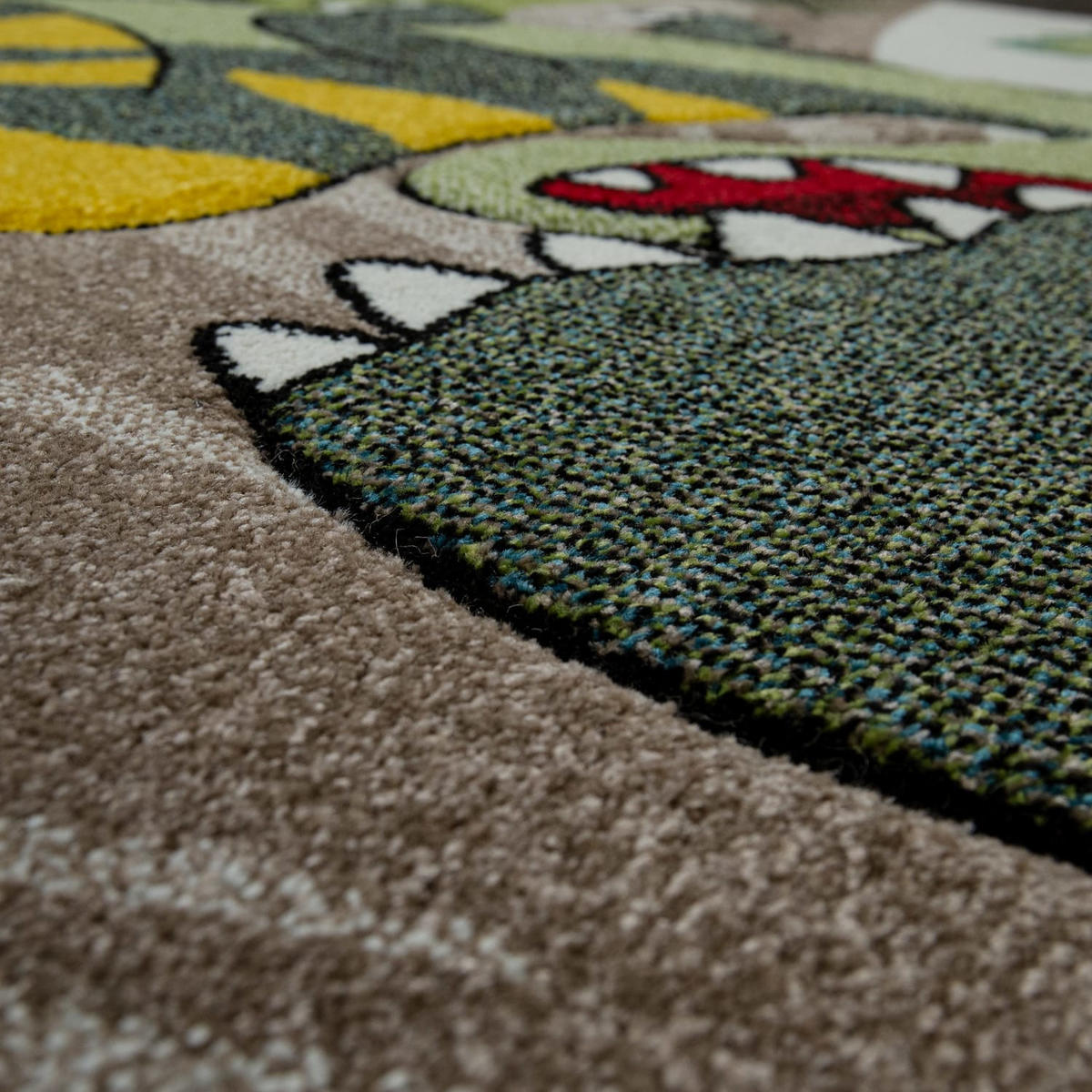 KINDERTEPPICH Dinosaurier Kinderzimmer schmutzabweisend Grün Rechteckig 160x230 - Grün, Textil (160/230cm) - KADIMA DESIGN