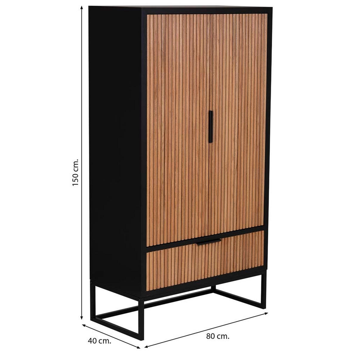 SCHRANK mit 2 Türen 80x40x150 cm - Braun, Holz (80/150/40cm) - Wanderlust