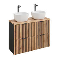 WASCHTISCHKOMBI 5 Teile - Xilo X BM173 in Wotan Oak/Gray Rock - Eiche Wotan, Holz (120/57/46cm)