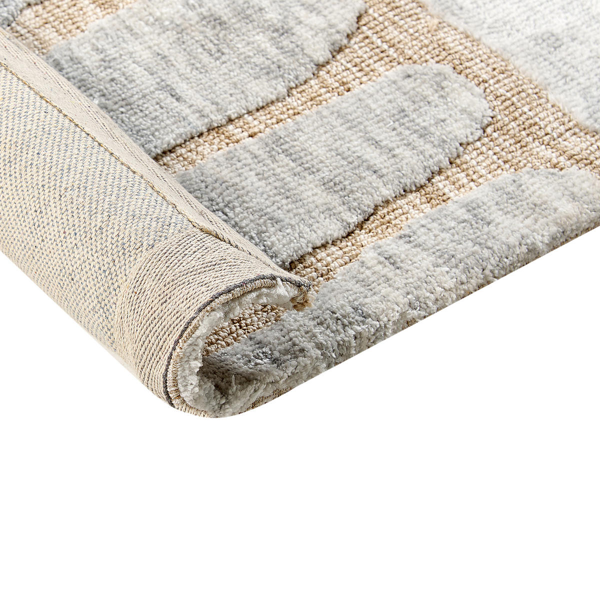 TEPPICH Beige 300/400 cm Mandai - Hellgrau, Textil (300/400cm) - Beliani