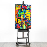 GEMÄLDE Mosaik der Identität Schattenfugenrahmen Blau 140x100 cm - Blau, Holz (140/100cm) - YS-art gallery