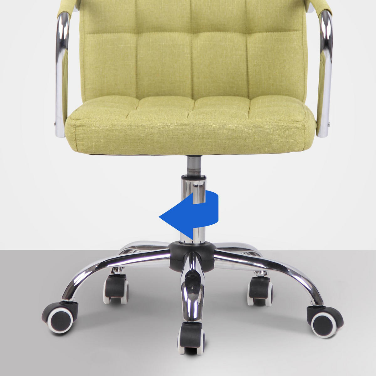 DREHSTUHL Stoff grün - Chromfarben/Grün, Textil/Metall (56/93/60cm) - CLP