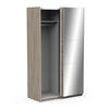 SCHRANK, 2 Schiebetüren mit Spiegel - GHOST - Eiche - 116,5 x 59,8 x 203 cm - Beige, Holz (59.8/203/116.5cm) - Demeyere
