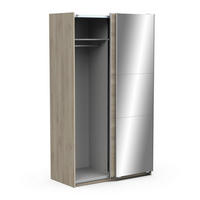 SCHRANK, 2 Schiebetüren mit Spiegel - GHOST - Eiche - 116,5 x 59,8 x 203 cm - Beige, Holz (59.8/203/116.5cm) - Demeyere
