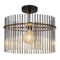 LED DECKENLEUCHTE GORLEY Rauchglas Grau - Grau, Glas (40/22/34cm) - Globo Lighting