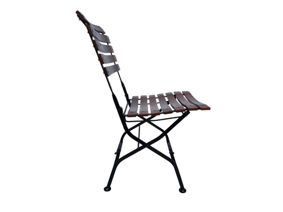 BIERGARTENSTUHL BAVARIA 1 Sitzer 90x42x46cm Klappbar Eschenholz Schwarz/Braun - Braun, Holz (46/90/42cm) - CHEFGASTRO