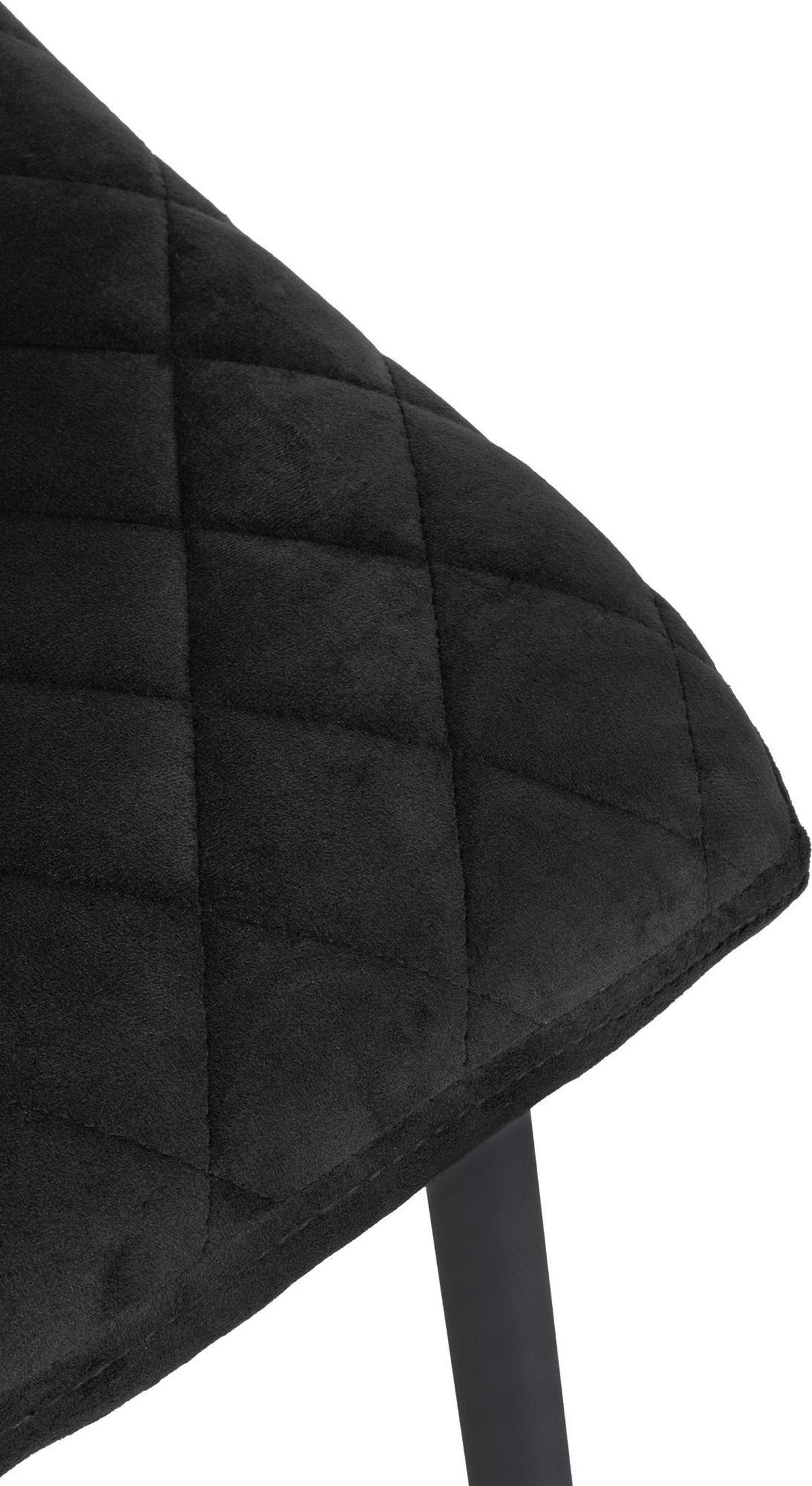 STUHL Samt schwarz - Schwarz, Textil/Metall (45/83/57cm) - CLP