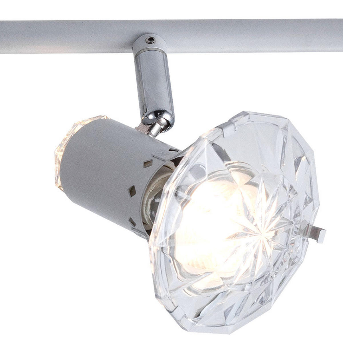 LED DECKENLEUCHTE Metall Silber Chrom Kristalle - Silberfarben, Metall (70/10/14.5cm) - Globo Lighting