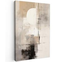LEINWANDBILD Abstrakt - Kunst - Grau Deko Groß 90x140 cm - Hellgrau, Textil (90/140cm) - MuchoWow