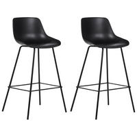 BARSTUHL 2er-Set Kunststoff/Metall schwarz Emmet - Schwarz, Kunststoff (49/100/47cm) - Beliani