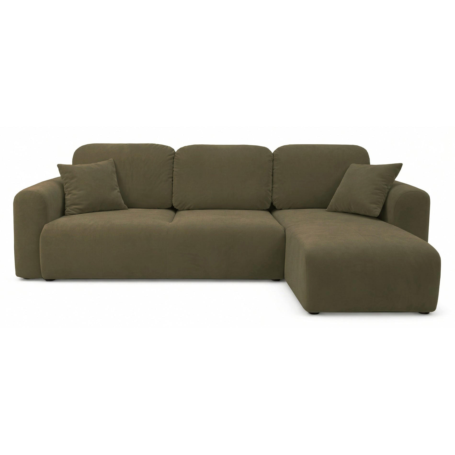 ROHOVÁ SEDAČKA Olido olivovozelený zamat - olivovozelená/čierna, textil/plast (245/150cm) - Selsey