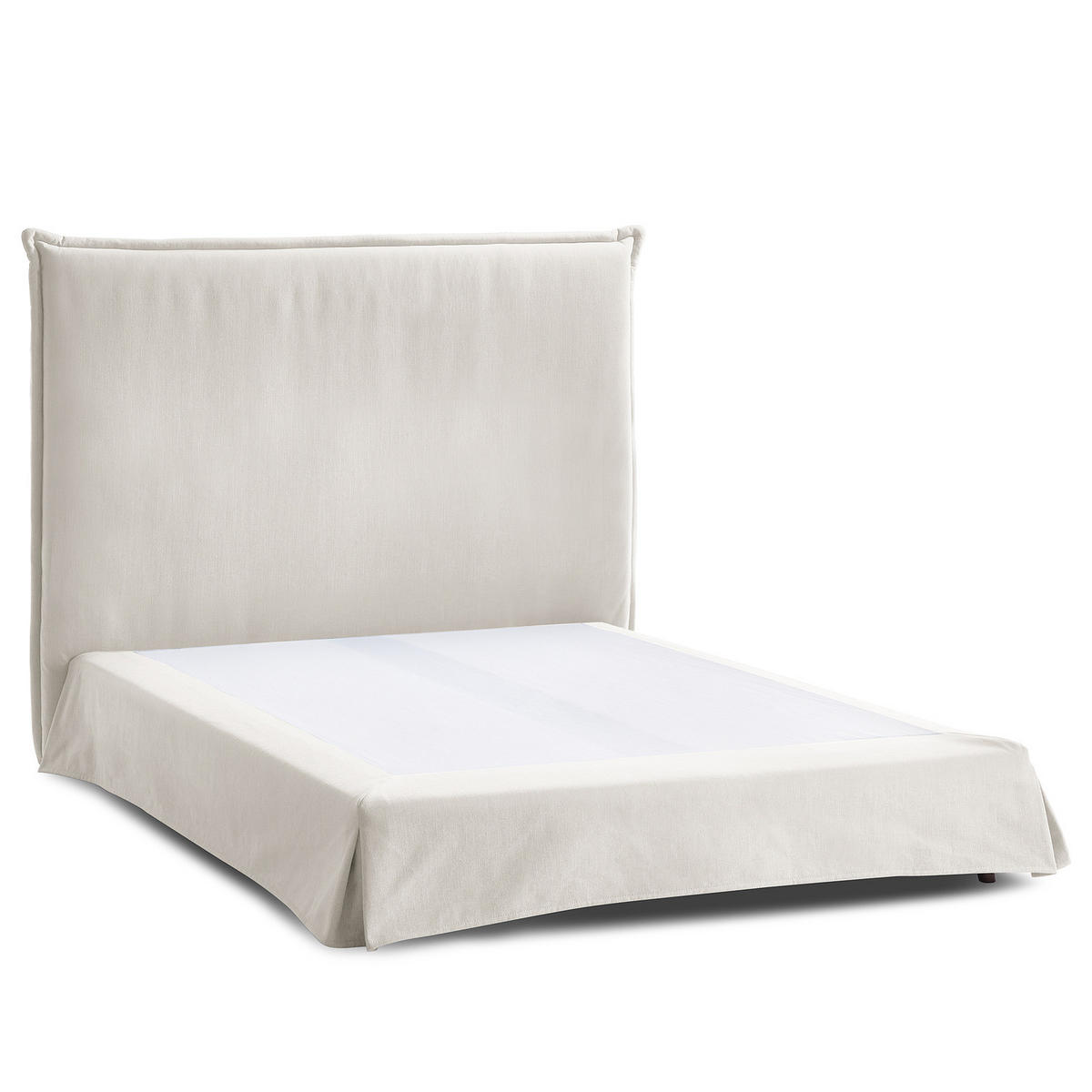 BOXSPRINGBETT mit Husse - Platinfarben, Textil (140/200cm) - home24