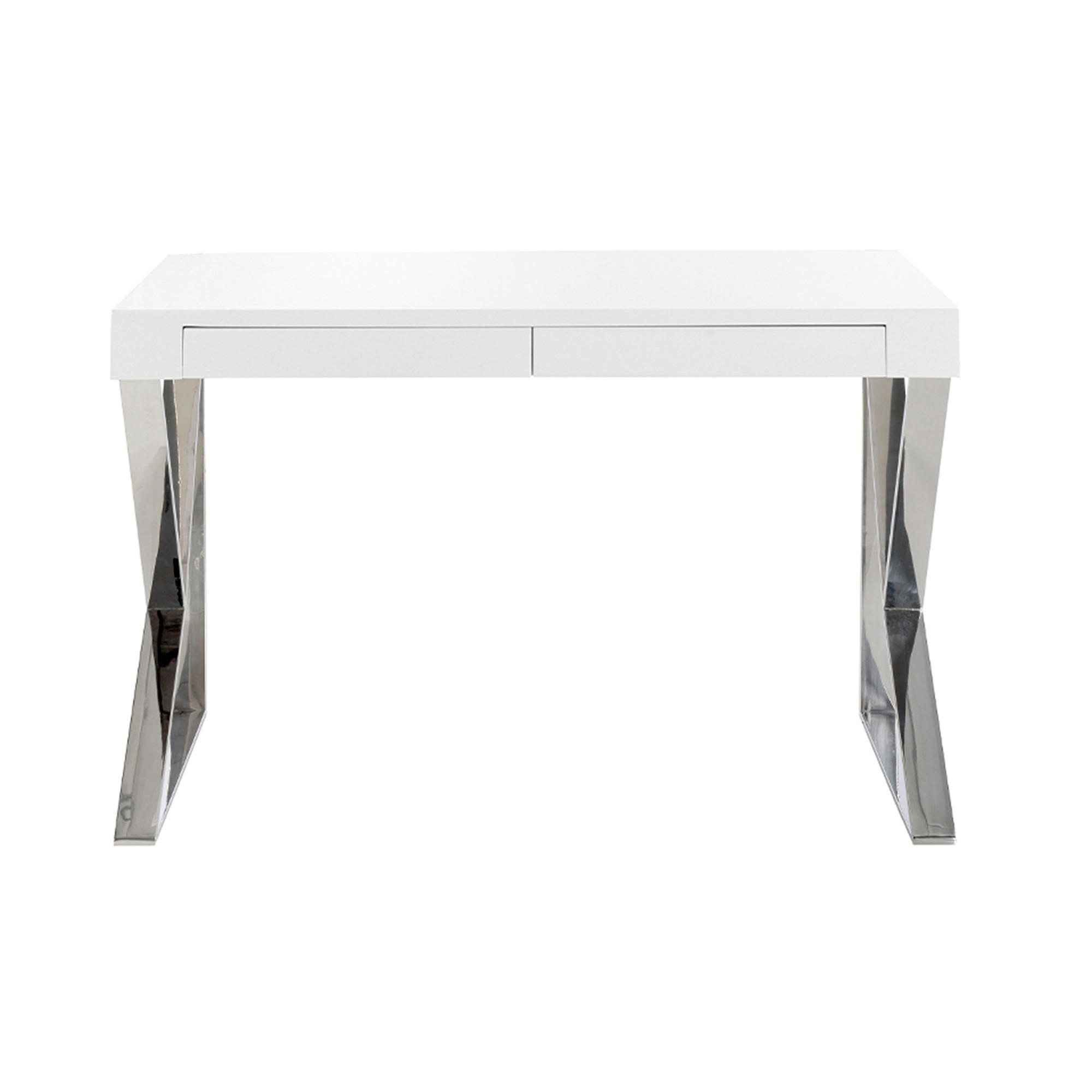 SCHREIBTISCH Rechteckig Weiß Stahl 120/61/76 cm - Edelstahlfarben/Weiß, Holz/Metall (61/120/76cm) - ANGEL CERDA
