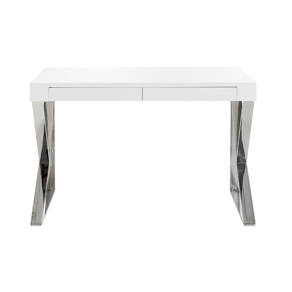 SCHREIBTISCH Rechteckig Weiß Stahl 120/61/76 cm - Edelstahlfarben/Weiß, Holz/Metall (61/120/76cm) - ANGEL CERDA