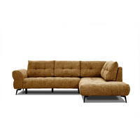 ECKSOFA SALVINI 5-Sitzer, dunkelgelb - Dunkelgelb/Schwarz, Holzwerkstoff/Textil (292/158cm) - Courtois Laville