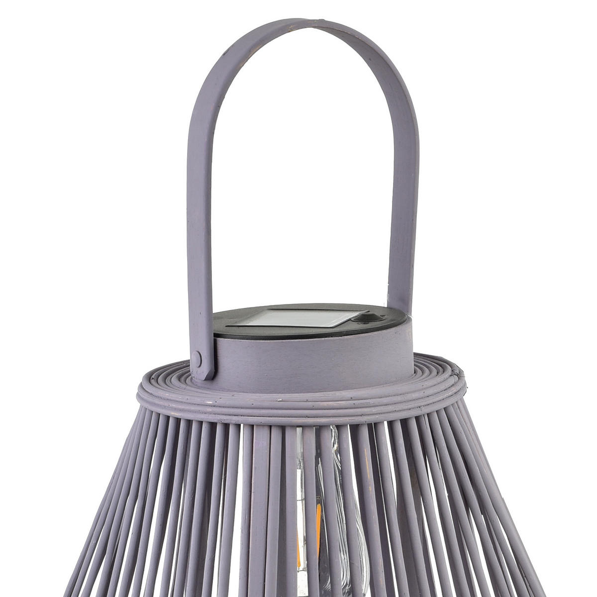 LATERNE Lucie grau 29/29/57 cm Korbgeflecht - Grau, Holz (29/57/29cm) - Mondex