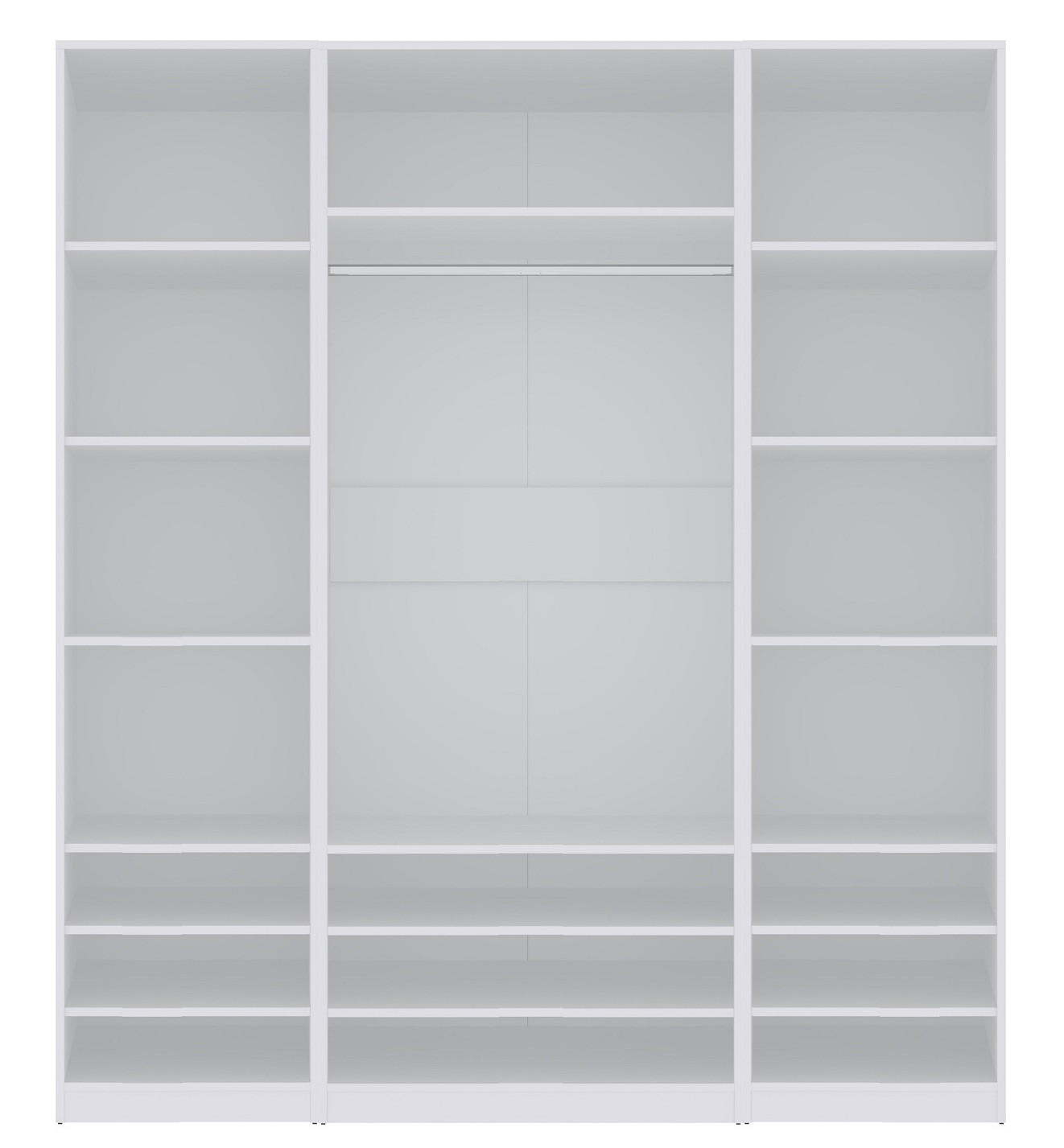 GARDEROBENSCHRANK OFFEN TRES W/B Weiß 180/206/51 cm - Weiß, Holzwerkstoff (180/206/51cm) - Marmex Möbel